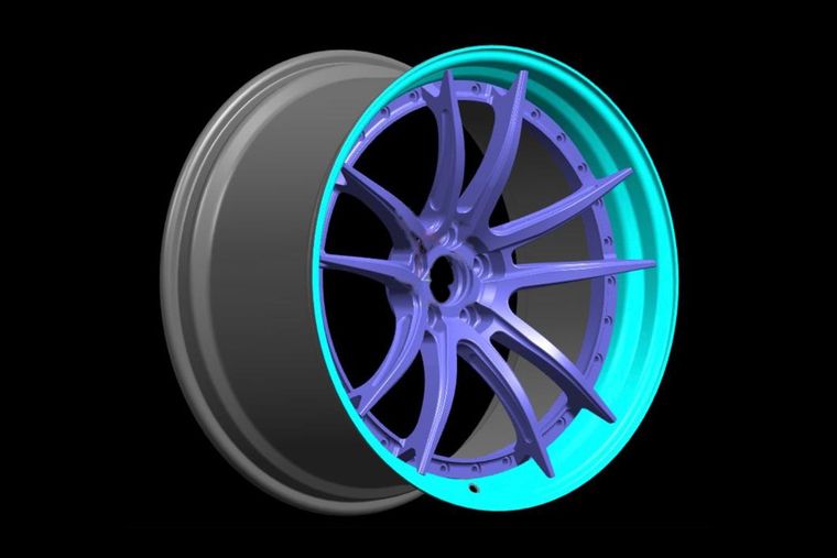 3D CAD model of a Covar two-piece forged wheel